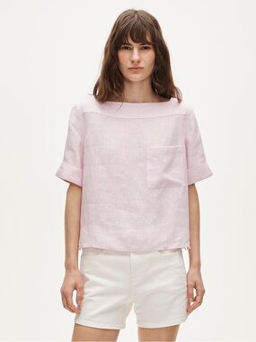 J.CREW Boatneck Linen Tee, Size S